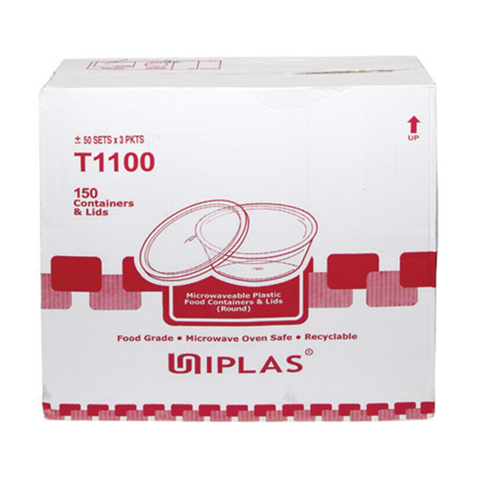 UNIPLAS T1100RD CONTAINERS & LIDS UNIPLAS圆塑料碗带盖子