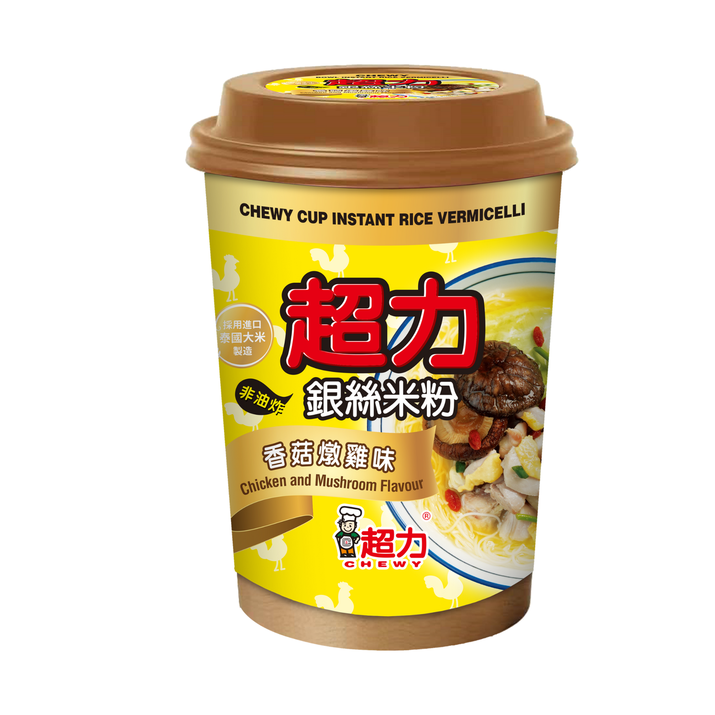 Chewy Cup Verm Chicken & Mushroom 超力杯裝銀絲米粉－ 香菇燉雞味