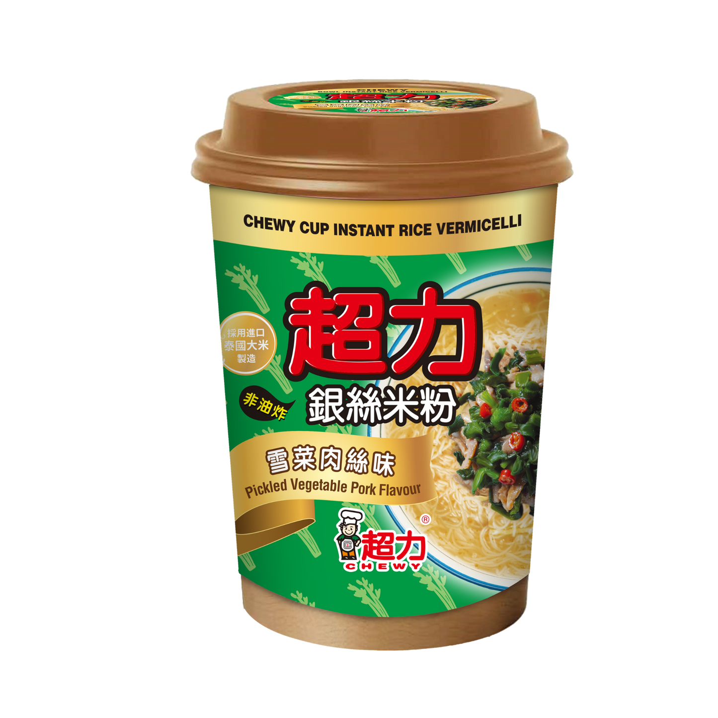 Chewy Cup Verm Pickled Veg & Pork 超力杯裝銀絲米粉－ 雪菜肉絲味