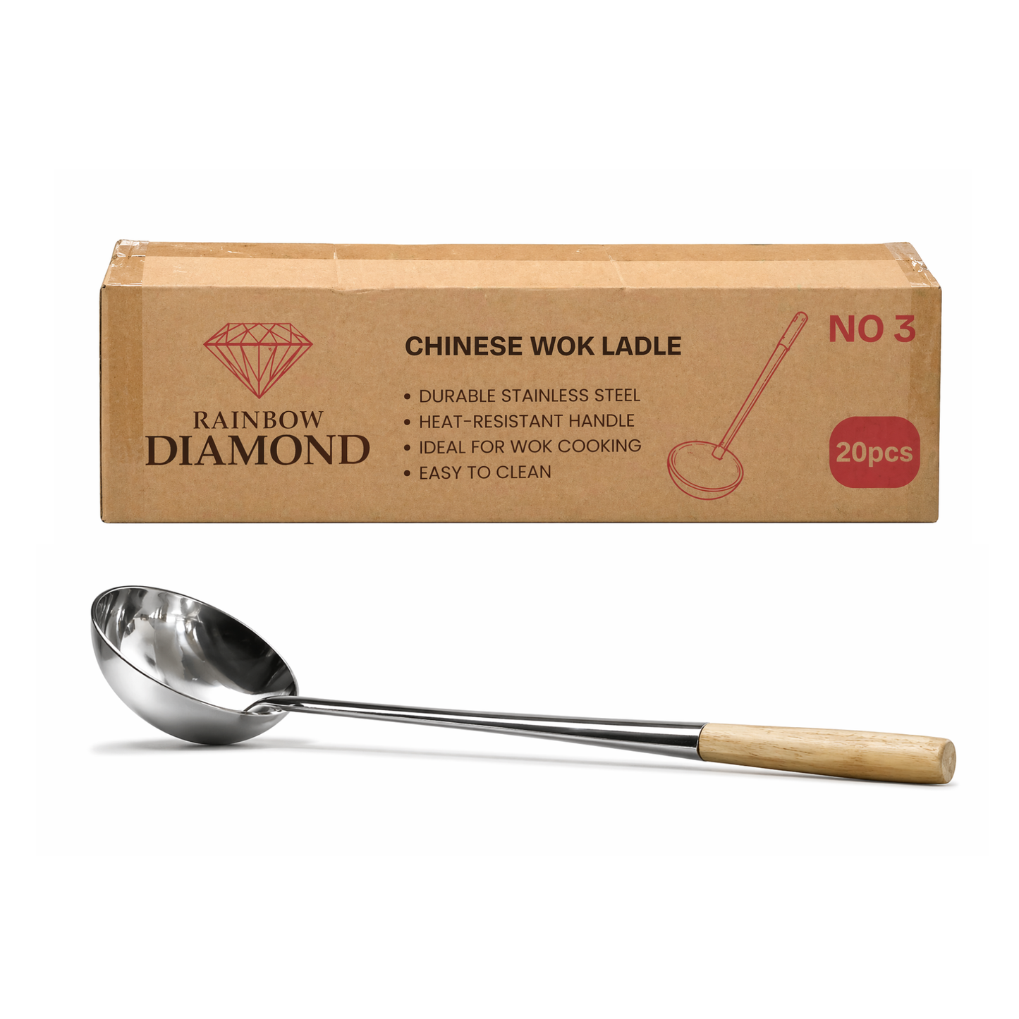 No. 3 Diamond Stainless Steel Ladle 3號炒 殼