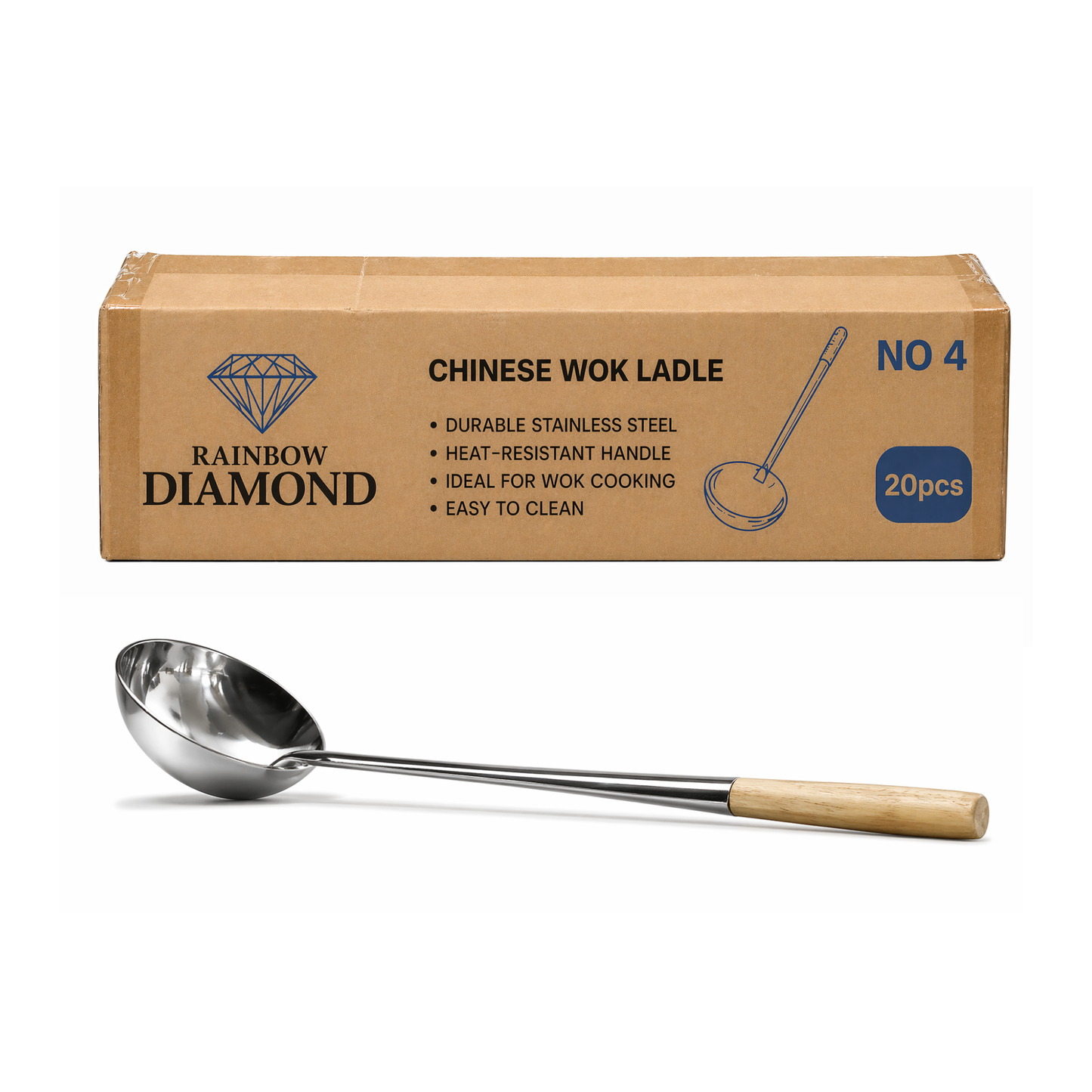No. 4 Diamond Stainless Steel Ladle 4號炒 殼