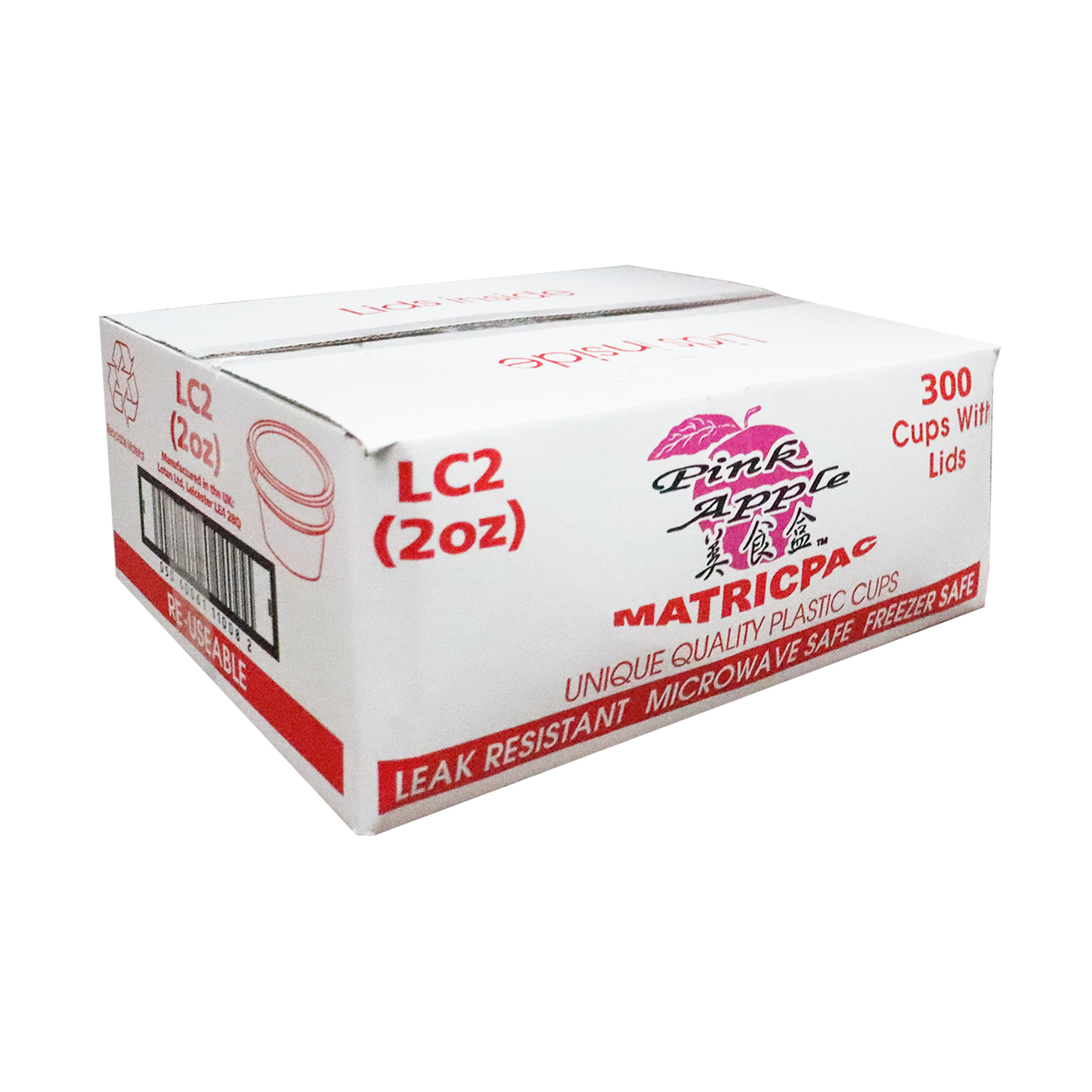 PINK APPLE  2oz CONT+LID 塑料汁杯带盖