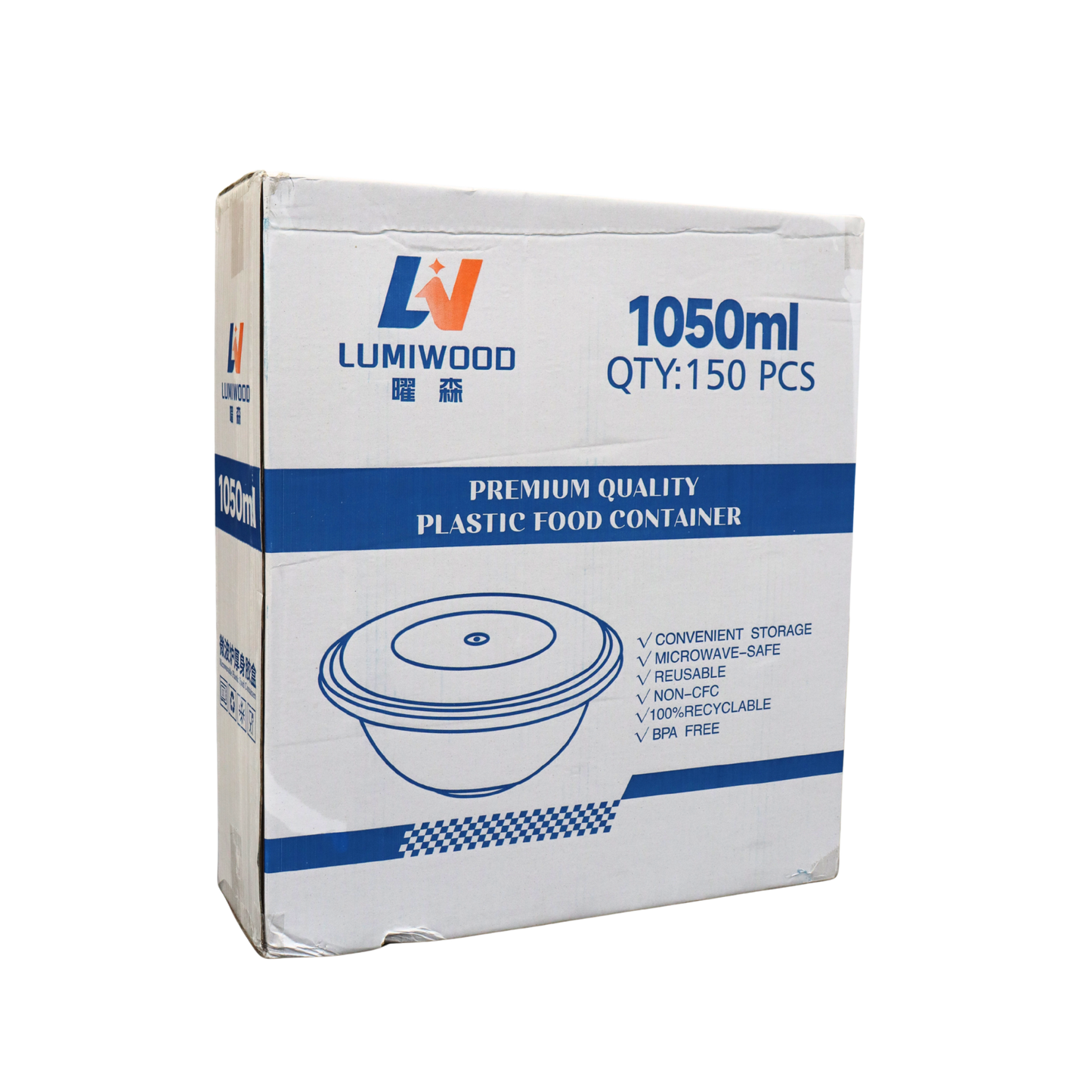 150 Lumiwood 1050ml Rd Containers & Lids 曜森牌 1050 膠盒
