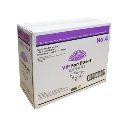 FAN VIP 4 BOX 1900ML 纸扇外卖纸盒